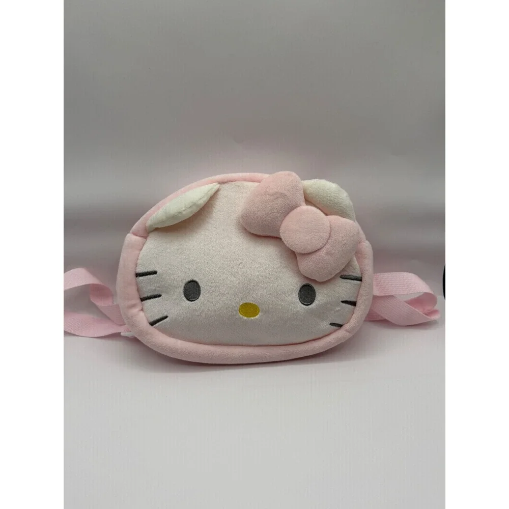 Sanrio Hello Kitty Plush Backpack Pink Face Fuzzy Bag New with‎ Tags